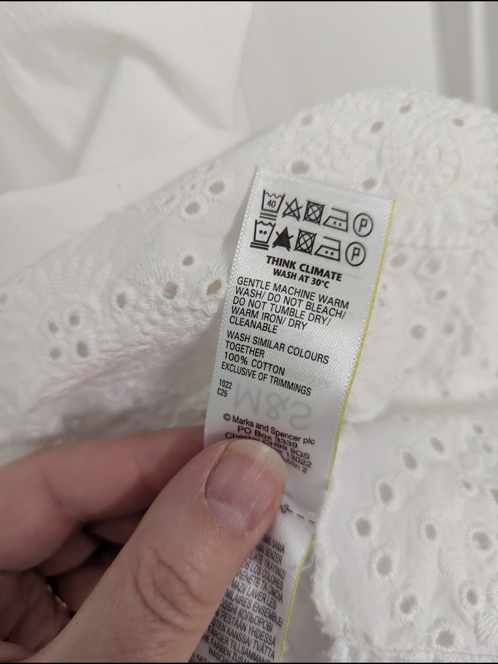 White Eyelet Cotton Top - Picture 3 of 9